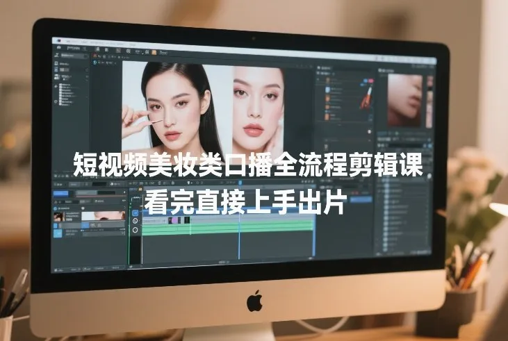 短视频美妆类口播全流程剪辑课,看完直接上手出片-来缘阁