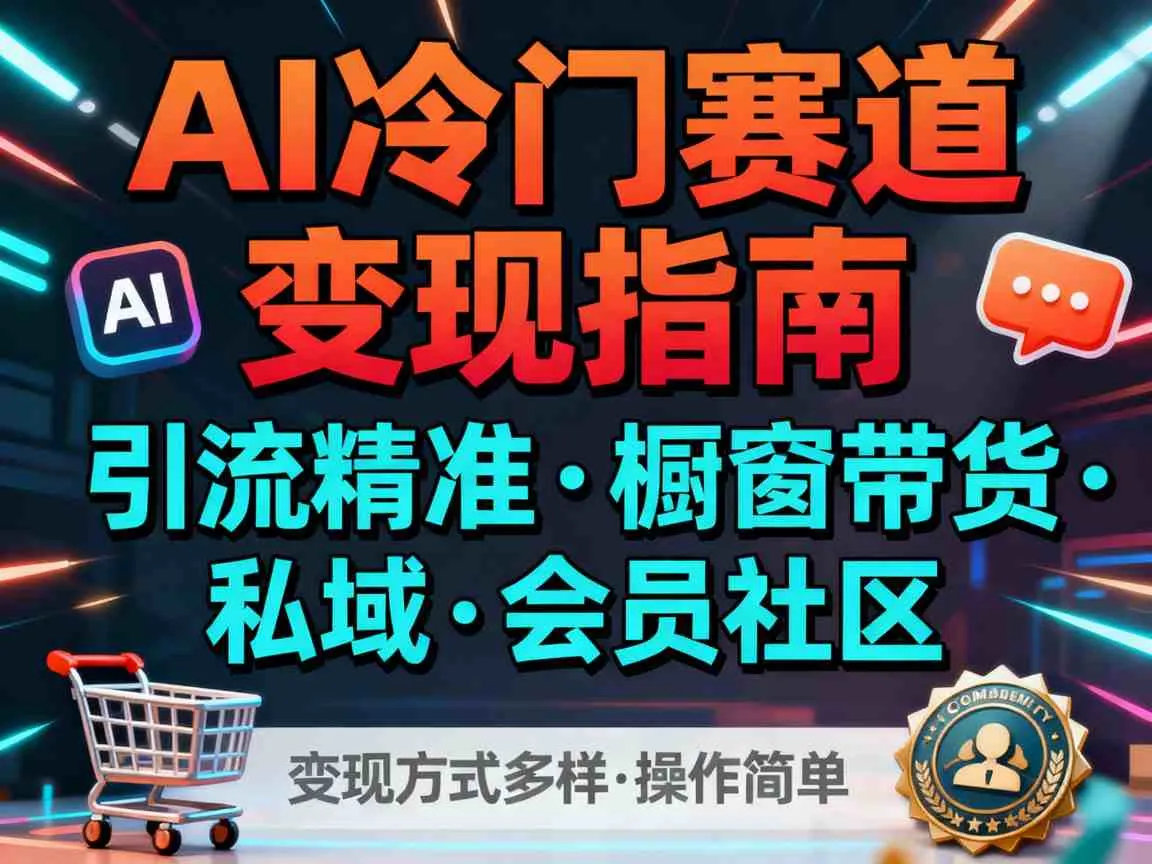 AI冷门赛道,引流精准,橱窗带货+私域+会员社区,变现方式多样,操作简单-来缘阁
