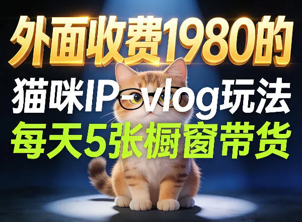 宠物赛道猫咪IP-vlog玩法，26条视频涨粉29W，每天5张橱窗带货拆解-来缘阁