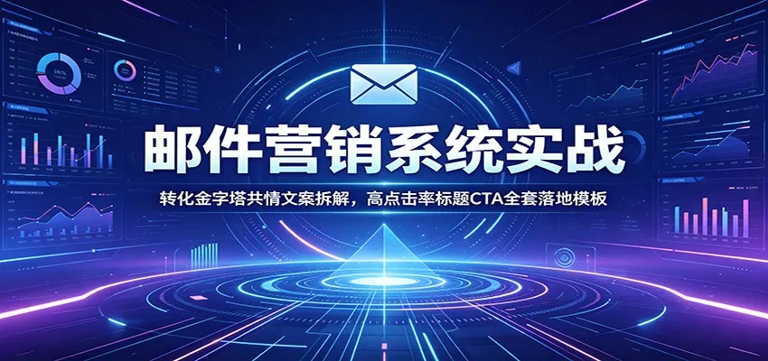 邮件营销系统实战：转化金字塔共情文案拆解，高点击率标题CTA全套落地模板-来缘阁