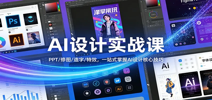 AI设计实战课：PPT/修图/造字/特效，一站式掌握AI设计核心技巧-来缘阁