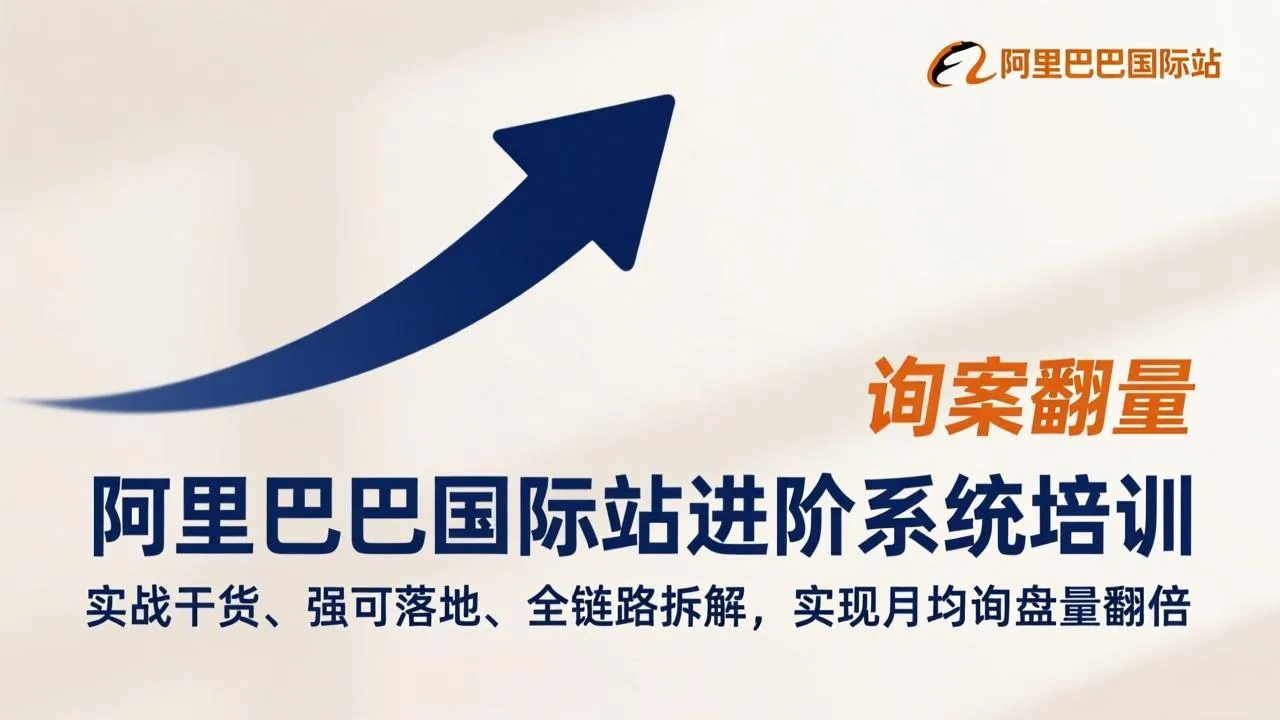 阿里巴巴国际站进阶系统培训，实战干货、强可落地、全链路拆解，实现月均询盘量翻倍-来缘阁