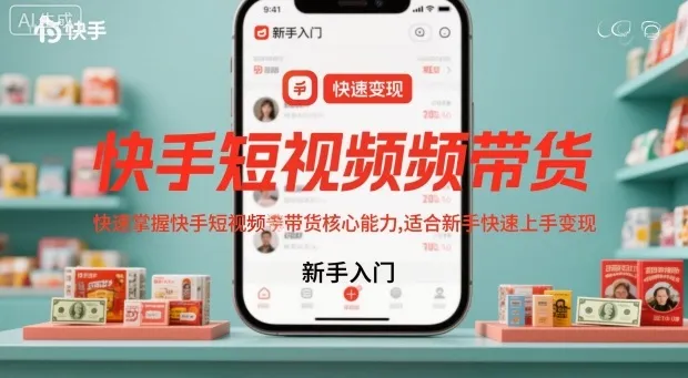 快手短视频带货，快速掌握快手短视频带货核心能力，适合新手快速上手变现-来缘阁