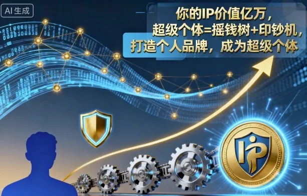 你的IP价值亿万，超级个体=摇钱树+印钞机，打造个人品牌，成为超级个体-来缘阁