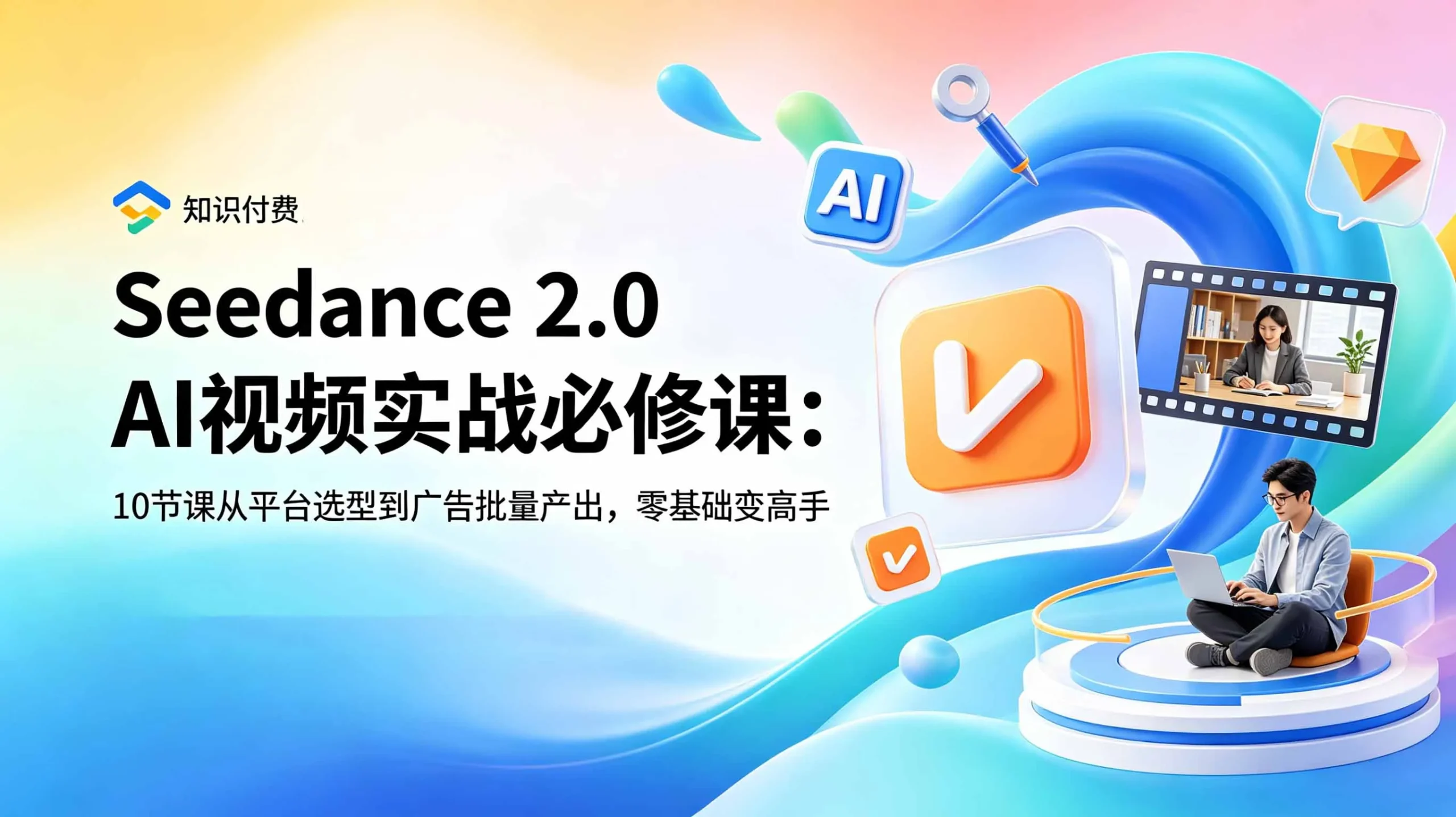 Seedance 2.0 AI视频实战必修课:10节课从平台选型到广告批量产出,零基础变高手-来缘阁