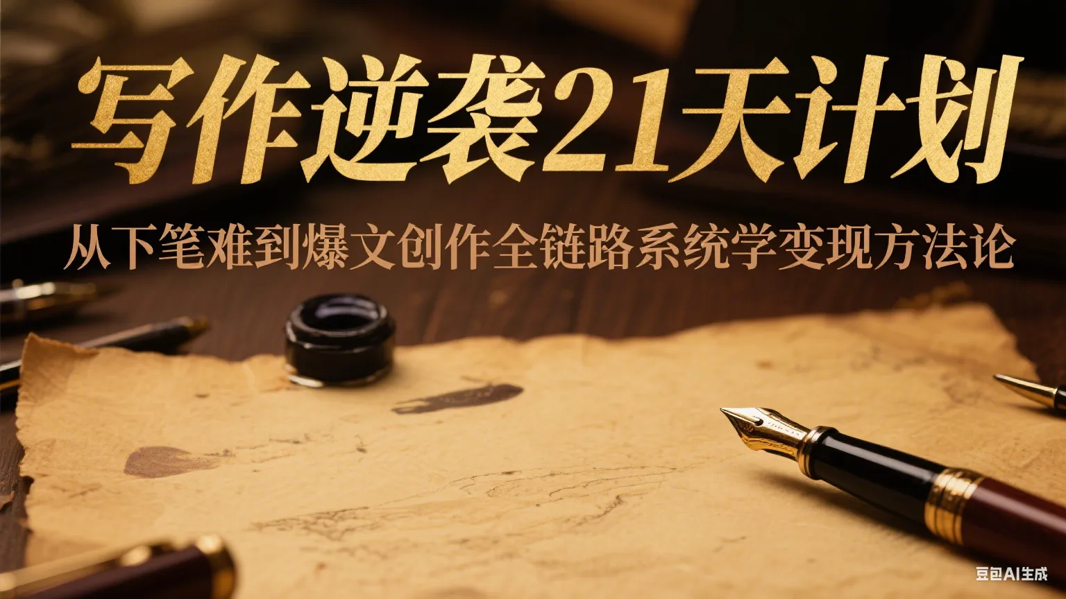 写作逆袭21天计划：从下笔难到爆文创作全链路系统学变现方法论-来缘阁