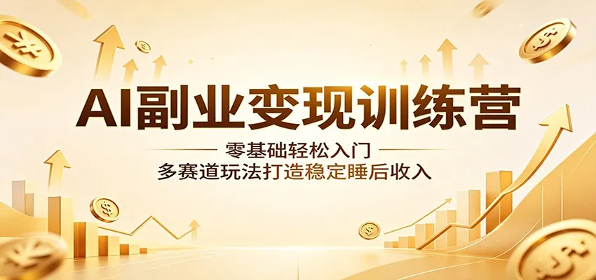 AI副业变现训练营：零基础轻松入门，多赛道玩法打造稳定睡后收入-来缘阁