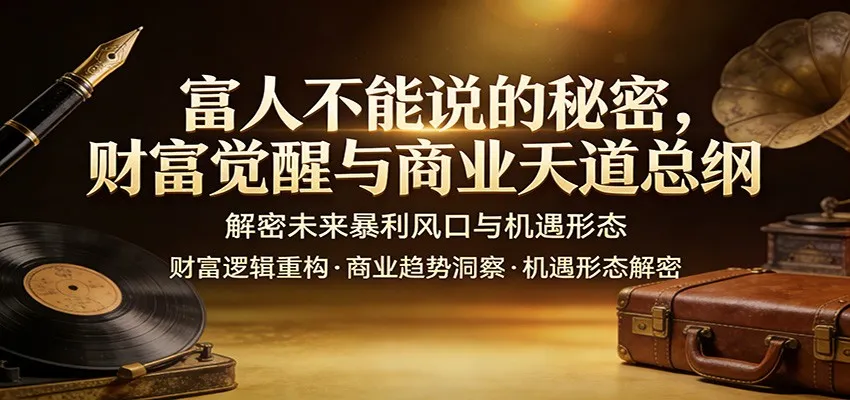 富人不能说的秘密，财富觉醒与商业天道总纲，解密未来暴利风口与机遇形态-来缘阁