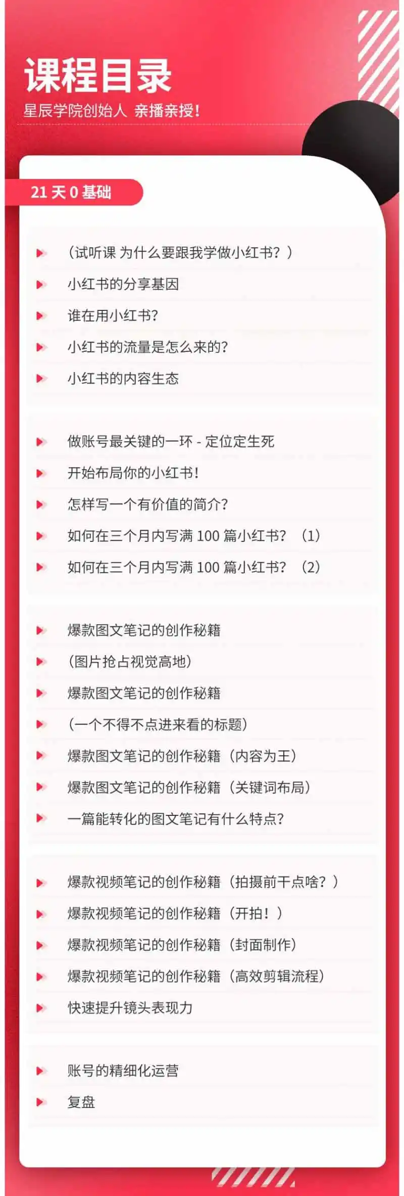 小红书21天图文视频爆款创作课:掌握选题、图片、标题、内容、关键词与脚本剪辑,建立持续创作体系-来缘阁