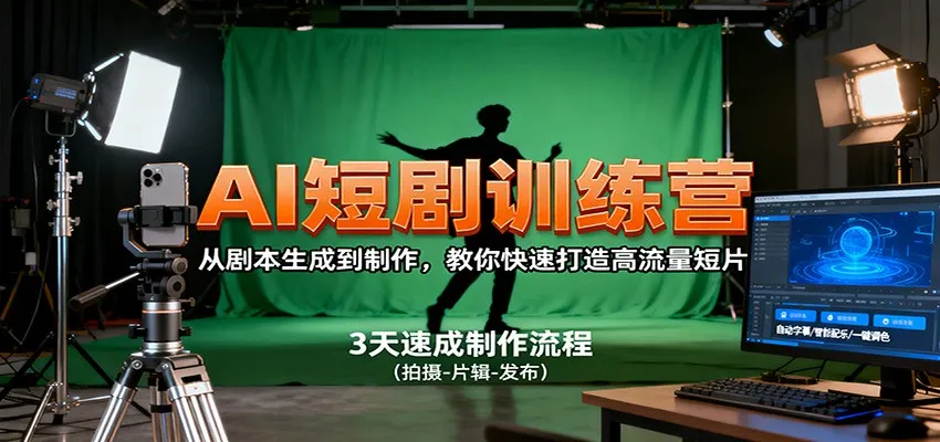 AI短剧训练营，从剧本生成到制作，教你快速打造高流量短片-来缘阁