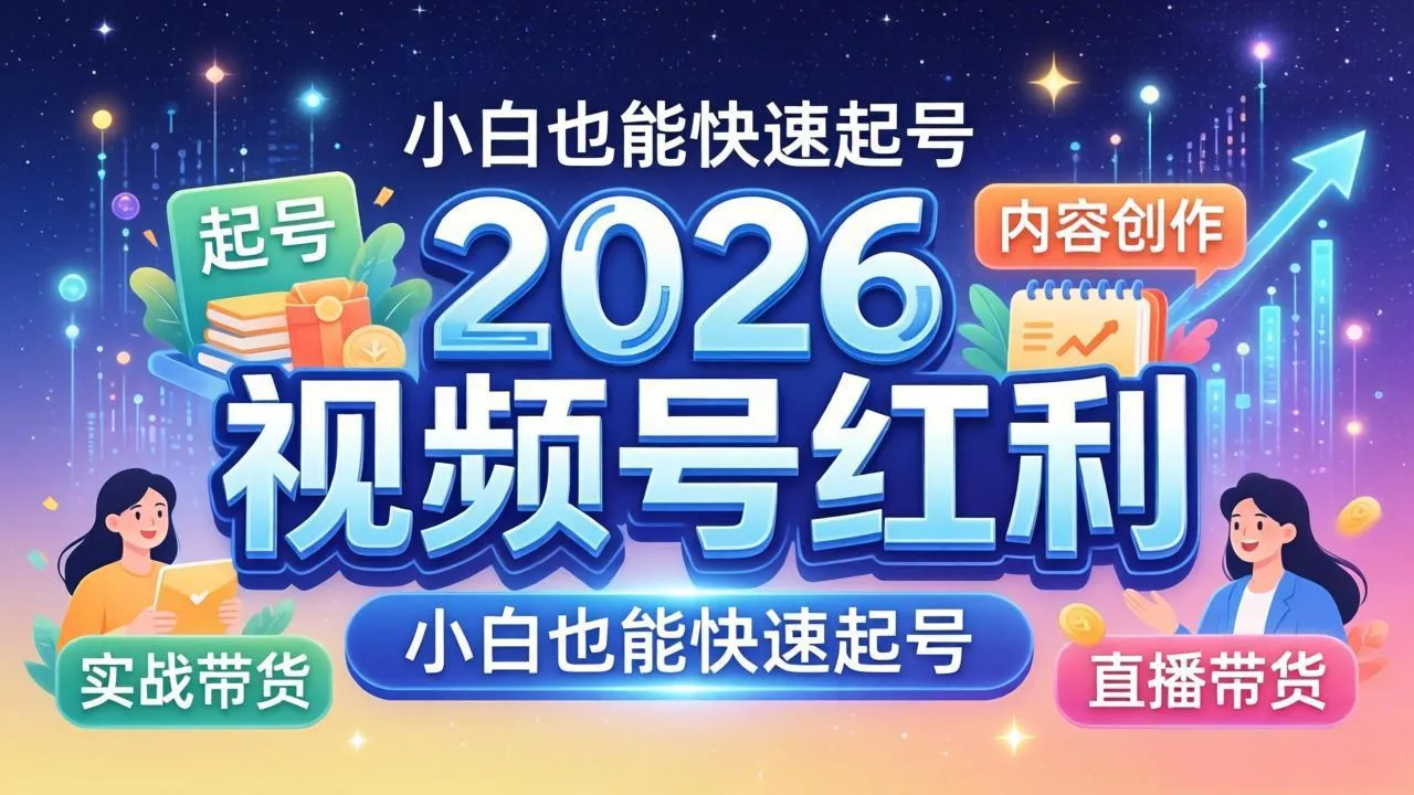 2026视频号红利实战营，大佬亲授起号、内容、直播、IP、投流、私域、矩阵全套落地打法-来缘阁