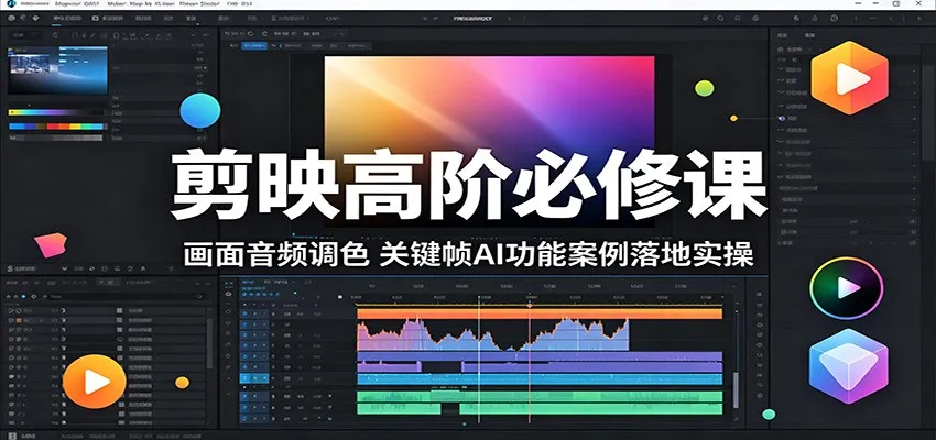 剪映高阶必修课：画面音频调色，关键帧AI功能案例落地实操-来缘阁