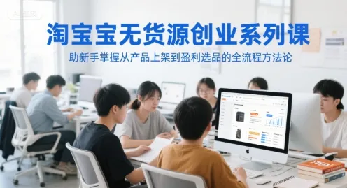 淘宝无货源创业系列课，助新手掌握从产品上架到盈利选品的全流程方法论-来缘阁
