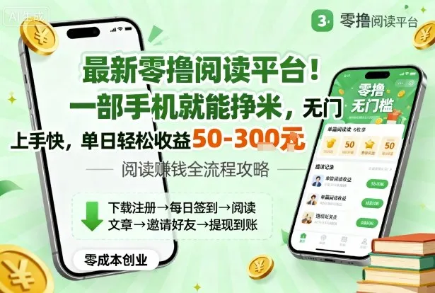 最新零撸阅读平台！一部手机就能挣米，无门槛上手快，单日轻松收益50-3张【揭秘】-来缘阁