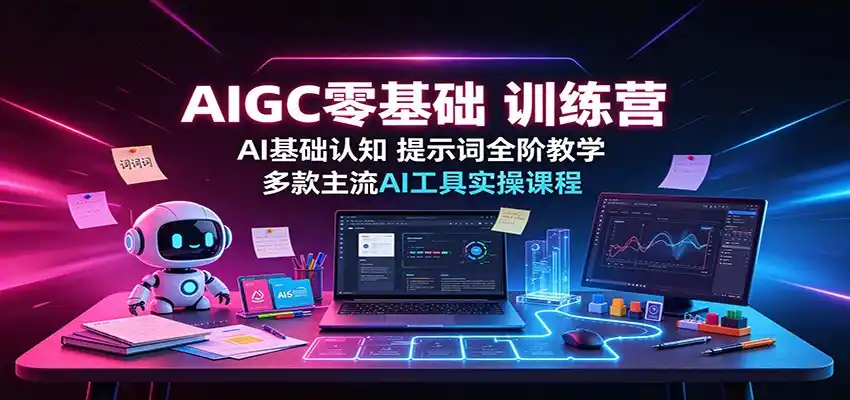 AIGC零基础训练营:AI基础认知,提示词全阶教学,多款主流AI工具实操课程-来缘阁