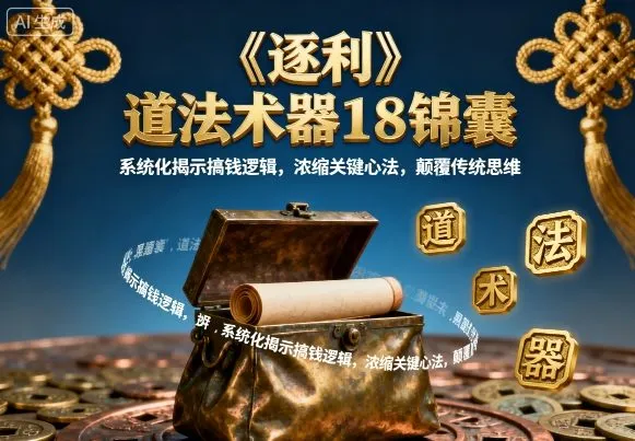 《逐利》道法术器18锦囊，系统化揭示搞钱逻辑，浓缩关键心法，颠覆传统思维(更新)-来缘阁