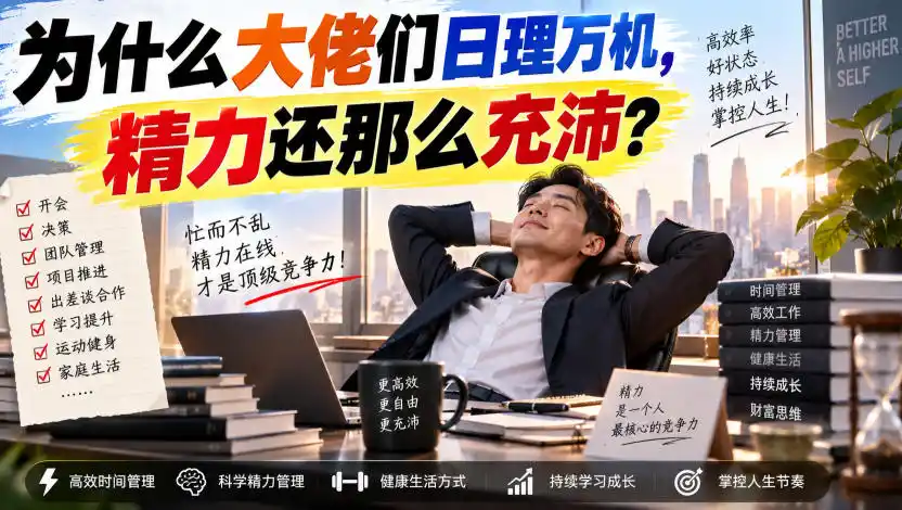 付费文章：为什么大佬们日理万机，精力还那么充沛？-来缘阁