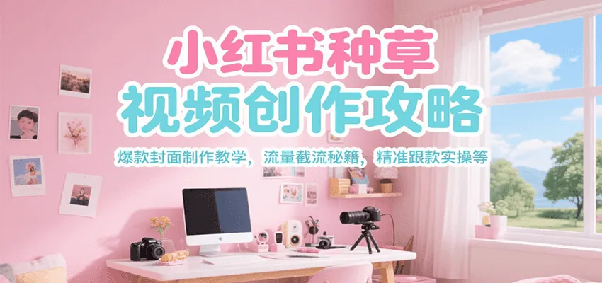小红书种草视频创作攻略，爆款封面制作教学 ，流量截流秘籍 ，精准跟款实操等-来缘阁