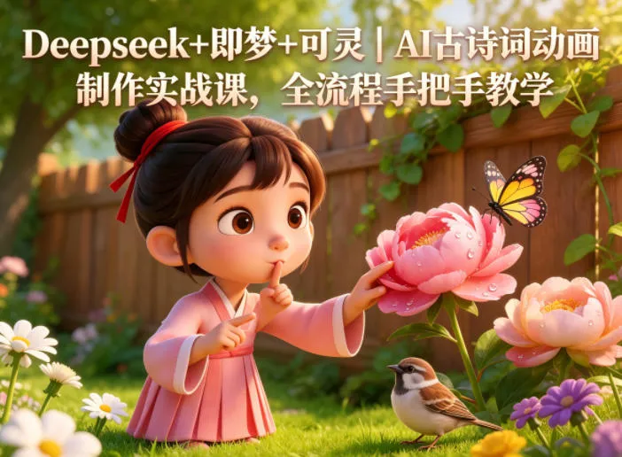 Deepseek+即梦+可灵｜AI古诗词动画制作实战课，全流程手把手教学-来缘阁