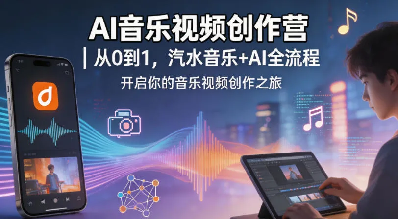 AI音乐视频创作营｜从0到1，汽水音乐+AI全流程，开启你的音乐视频创作之旅-来缘阁