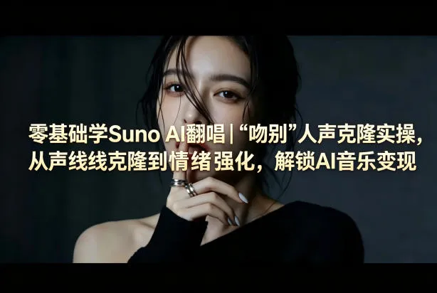 零基础学Suno AI翻唱｜《吻别》人声克隆实操，从声线克隆到情绪强化，解锁AI音乐变现-来缘阁