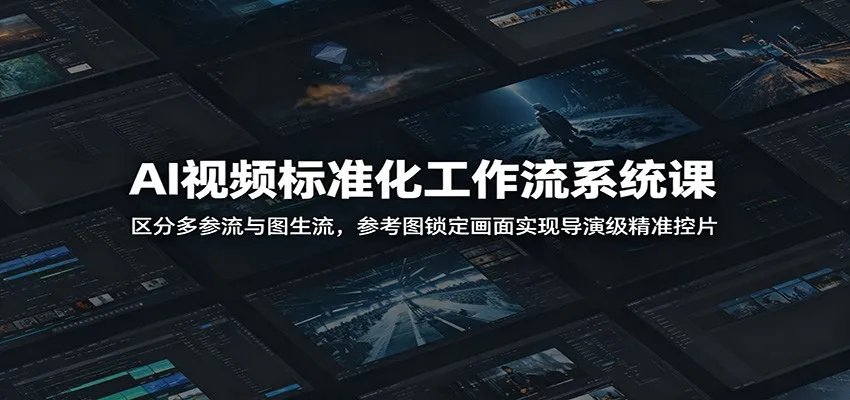 AI视频标准化工作流系统课：区分多参流与图生流，参考图锁定画面实现导演级精准控片-来缘阁