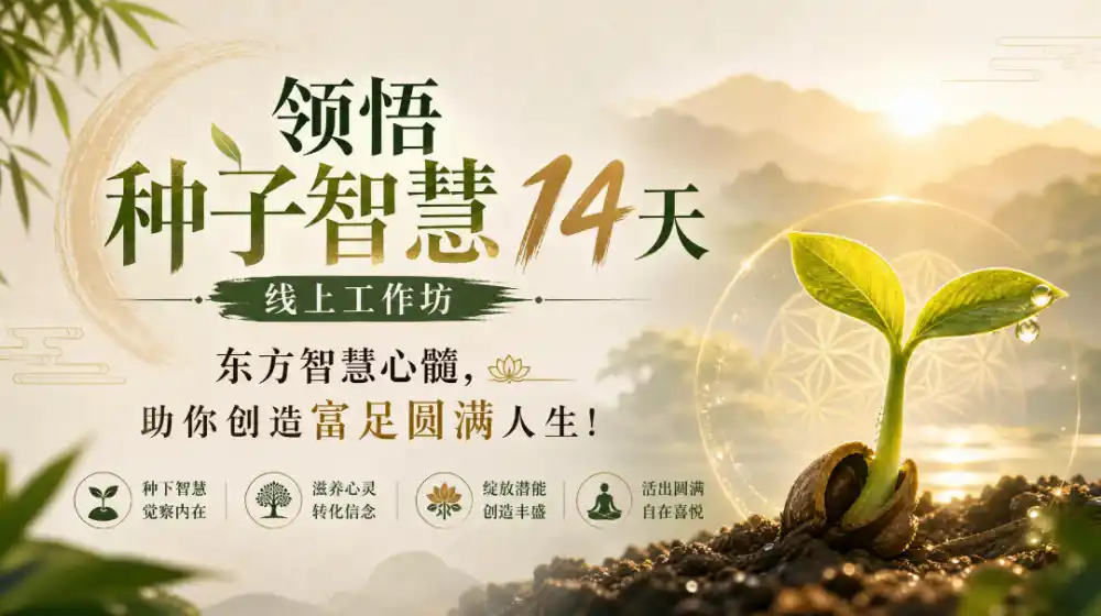 鹿大米领悟种子智慧14天线上工作坊，东方智慧心髓，助你创造富足圆满人生！-来缘阁
