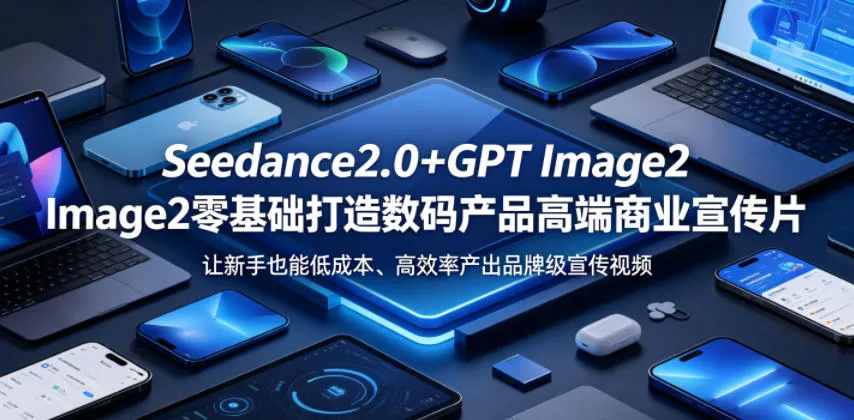 Seedance2.0+GPT Image2零基础打造数码产品高端商业宣传片，让新手也能低成本、高效率产出品牌级宣传视频-来缘阁
