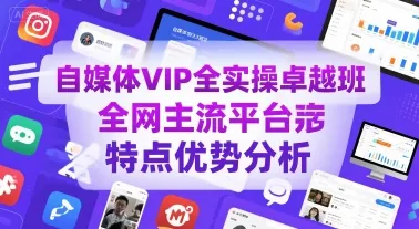 自媒体VIP全实操卓越班,全网主流平台特点优势分析-来缘阁