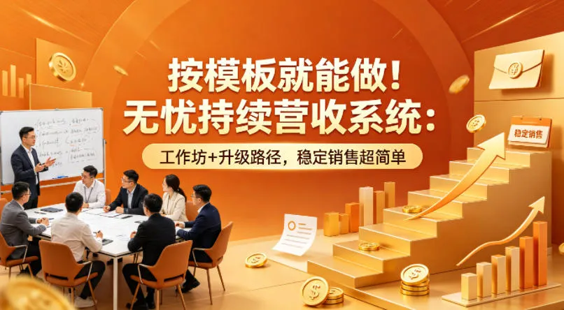 按模板就能做！无忧持续营收系统：工作坊+升级路径，稳定销售超简单【原创双语字幕】-来缘阁