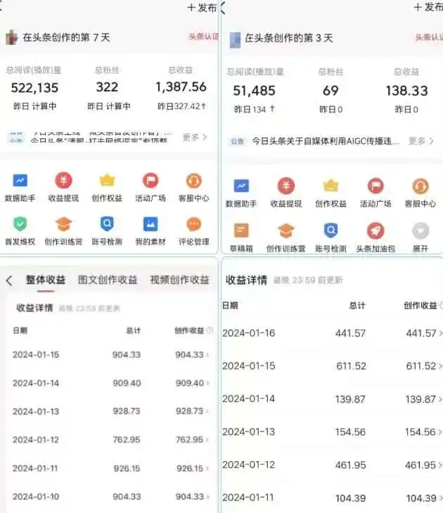 AI头条掘金项目，一天1个小时即可，会复制粘贴就能日入200+-来缘阁