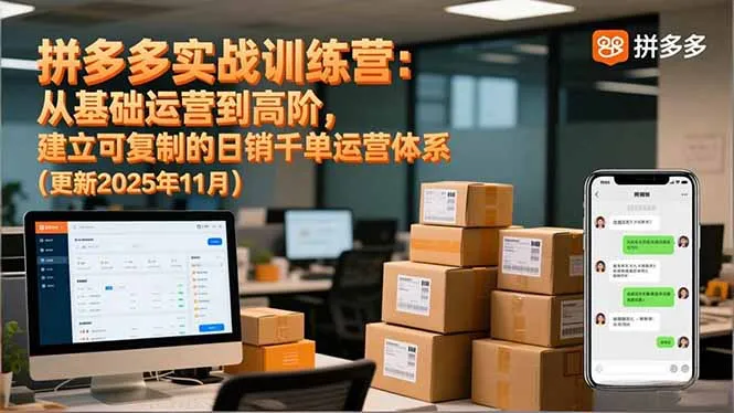 拼多多实战训练营：从基础运营到高阶，建立可复制的日销千单运营体系(更新11月-来缘阁