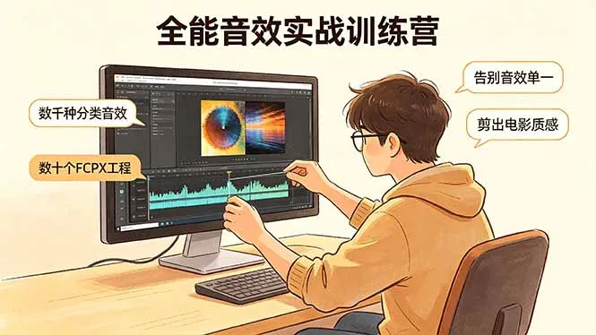 全能音效实战训练营：数千种分类音效+数十个FCPX工程，告别音效单一，剪出电影质感-来缘阁