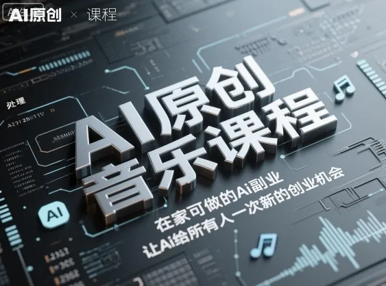 AI原创音乐课程,在家可做的Ai副业,让Ai给所有人一次新的创业机会-来缘阁