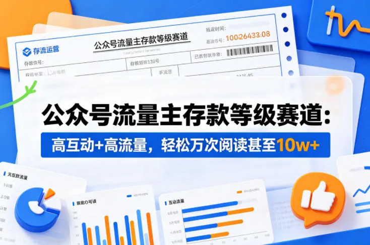 公众号流量主之存款等级赛道，高互动+高流量，轻松达到万次阅读，甚至10w+-来缘阁