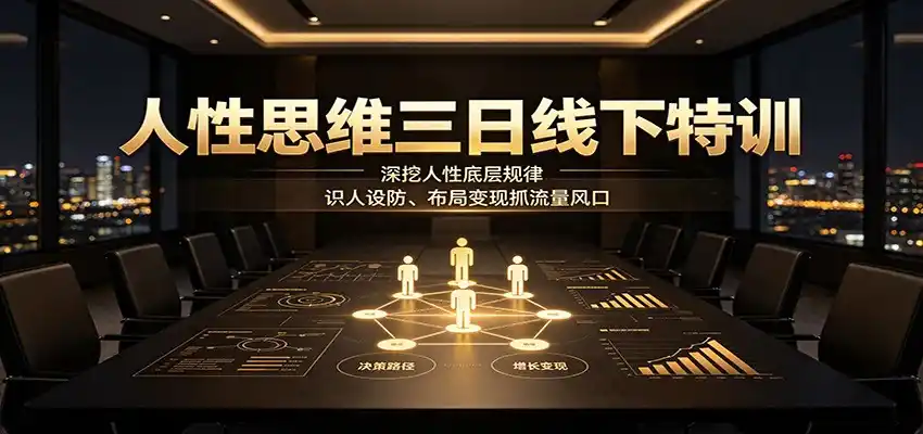 人性思维三日线下特训：深挖人性底层规律，识人设防、布局变现抓流量风口-来缘阁