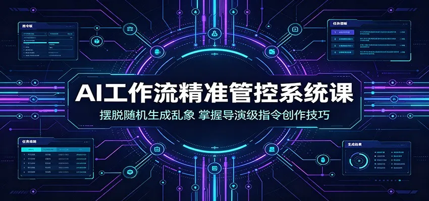 AI工作流精准管控系统课:摆脱随机生成乱象,掌握导演级指令创作技巧-来缘阁