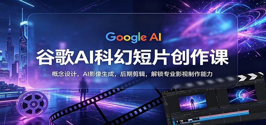 谷歌AI科幻短片创作课：概念设计，AI影像生成，后期剪辑，解锁专业影视制作能力-来缘阁