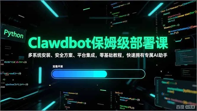 Clawdbot保姆级部署课，多系统安装、安全方案、平台集成，零基础教程，快速拥有专属AI助手-来缘阁