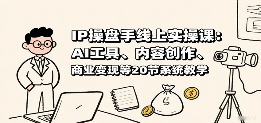 IP操盘手线上实操课:AI工具、内容创作、商业变现等20节系统教学-来缘阁