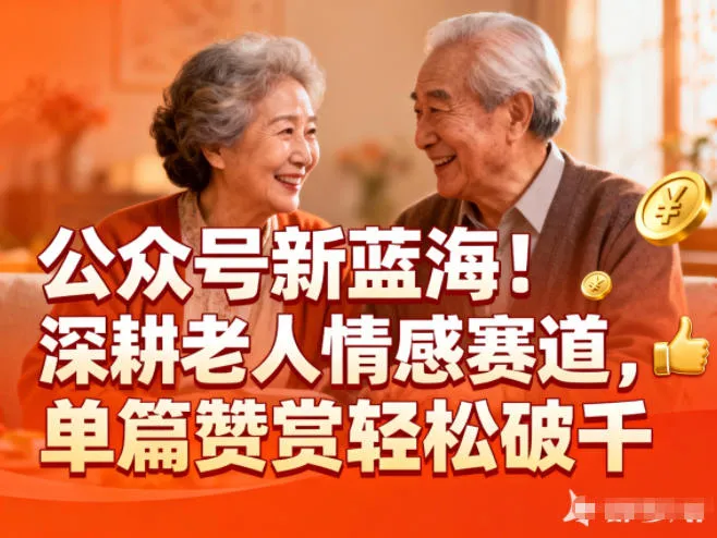 公众号新蓝海！深耕老人情感赛道，单篇赞赏轻松破1k-来缘阁