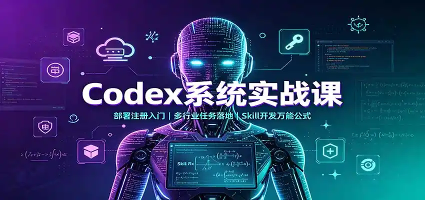 Codex系统实战课：部署注册入门，多行业任务落地，Skill开发万能公式-来缘阁