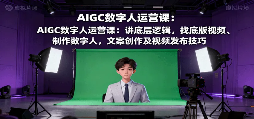 AIGC数字人运营课：讲底层逻辑，找底版视频、制作数字人，文案创作及视频发布技巧-来缘阁