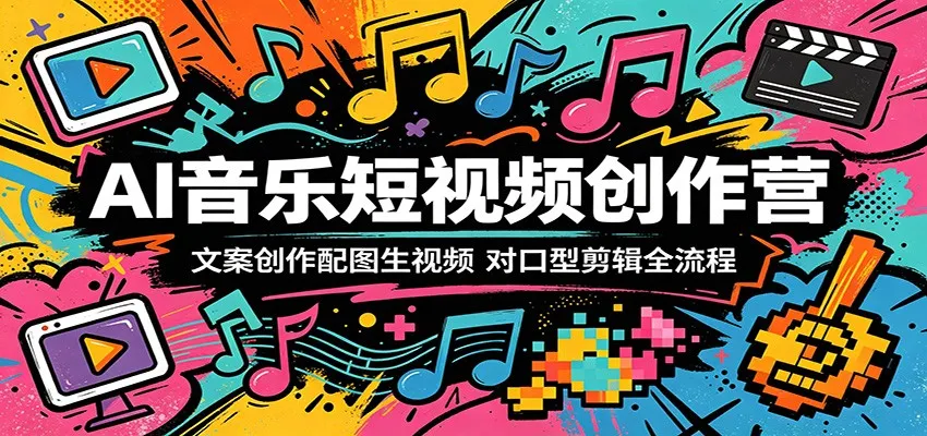 AI音乐短视频创作营：文案创作配图生视频，对口型剪辑全流程-来缘阁