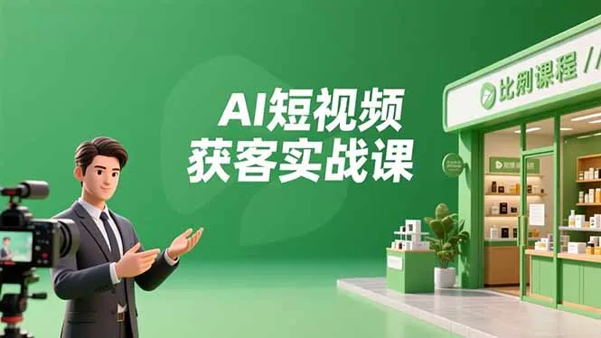 AI短视频获客实战课，数字人创作、实体行业应用、精准引流，30天获取客源月入6万+-来缘阁