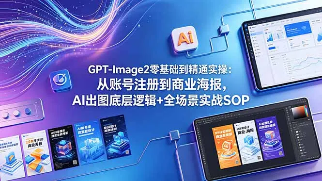 GPT-Image2零基础到精通实操：从账号注册到商业海报，AI出图底层逻辑+全场景实战SOP-来缘阁