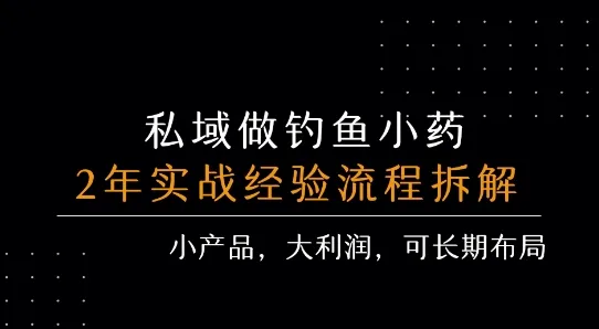 私域做钓鱼小药 每单利润3张+ 详细流程拆解-来缘阁