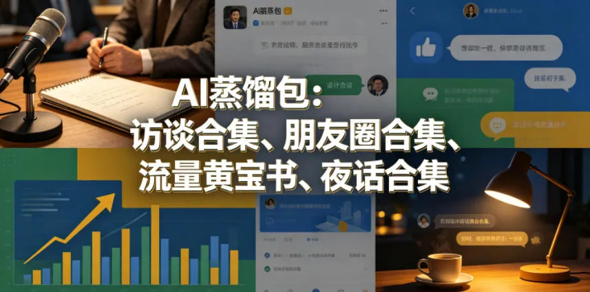 AI蒸馏包：访谈合集、朋友圈合集、流量黄宝书、夜话合集【文档】-来缘阁