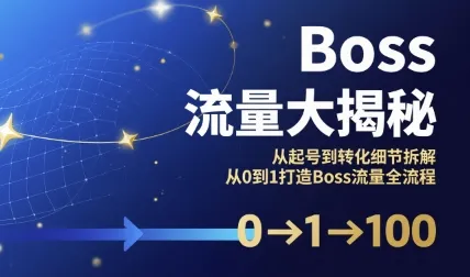 Boss流量大揭秘,从起号到转化细节拆解,从0到1打造Boss流量全流程-来缘阁