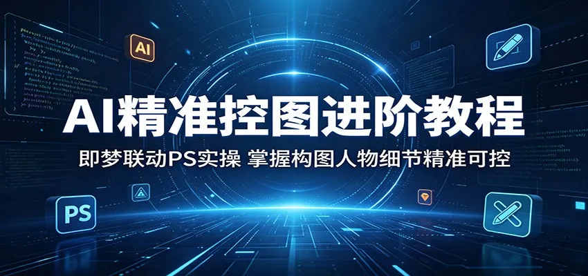 AI精准控图进阶教程：即梦联动PS实操，掌握构图人物细节精准可控-来缘阁